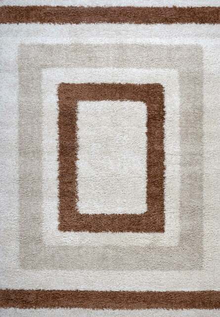 Rackhams Moodi Shaggy Cream/Terra Slatefern Rug - 80X150 cm - image 1