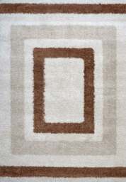 Rackhams Moodi Shaggy Cream/Terra Slatefern Rug - 80X150 cm - thumbnail 1