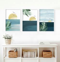 Rackhams Tropical wall art - Set of 3 wall art prints - 20 x 30 in / 50 x 76 cm - Polyester Canvas 260 gsm - Canvas wrapped - thumbnail 3