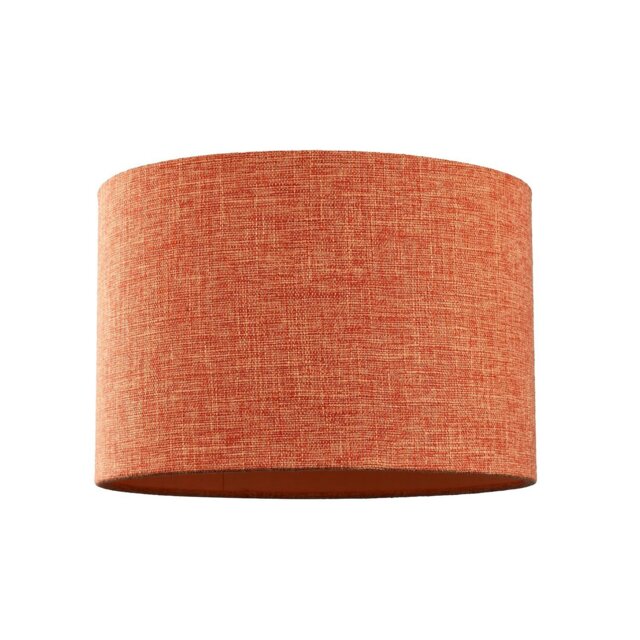 Rackhams Contemporary and Sleek Orange Natural Linen Fabric Drum Lamp Shade 60w Max - image 1