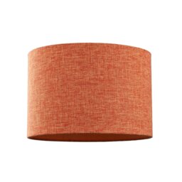Rackhams Contemporary and Sleek Orange Natural Linen Fabric Drum Lamp Shade 60w Max