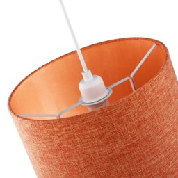 Rackhams Contemporary and Sleek Orange Natural Linen Fabric Drum Lamp Shade 60w Max - thumbnail 4