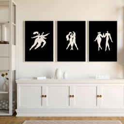 Rackhams Large Paintings For Living Room - Set of 3 Boho Women Wall art Prints - 20 x 30 in / 50 x 76 cm - Satin Photo paper 280 gsm - Oak Frame - thumbnail 4