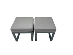 Rackhams 6 Seat Outdoor Garden Furniture Set Aluminium Lounge 3 Seat Sofa Oblong Coffee Table Sets with Chair 2 Small Stools 2 Side Tables Dark Grey - thumbnail 6