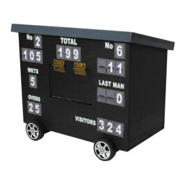 Rackhams Cricket Scoreboard Desk Tidy - Authentically Designed - Store Phones & Stationery - Personalise Scores - Grey, Wood - thumbnail 4