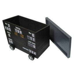 Rackhams Cricket Scoreboard Desk Tidy - Authentically Designed - Store Phones & Stationery - Personalise Scores - Grey, Wood - thumbnail 6