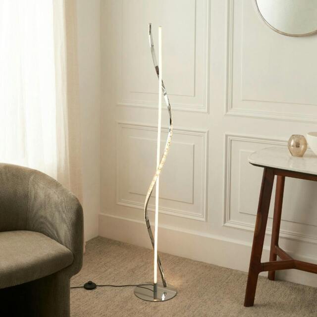 Rackhams Hyde Chrome And Crystal LED Floor Lamp - image 1