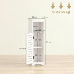 Rackhams Bathroom Cabinet, Bathroom Floor Cabinet with Adjustable Shelf, White - Bathroom Cabinet - MDF - White - thumbnail 3