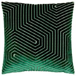 Rackhams Evoke Cut Cushion Cover - Emerald - 45cm x 45cm - Emerald - 100% Polyester - thumbnail 2