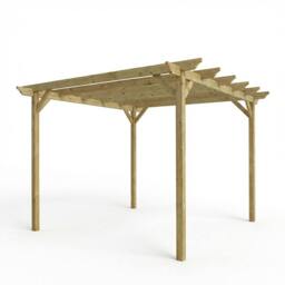 Rackhams Champion Wooden Garden Pergola Kit - Natural (Light Green) - 1.8m x 2.4m - thumbnail 2