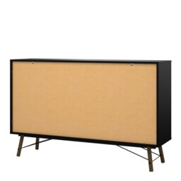 Rackhams Ry Wide double chest of drawers 6 drawers in Matt Black Walnut - Black & Walnut - Matt - Melamine - thumbnail 4