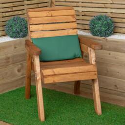 Rackhams 52 x 20cm Back Cushion for Single Wooden Garden Chair in Green - thumbnail 4