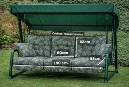 Rackhams Pendulum 3 Seater Garden Hammock Swing with Cushions - Convertible Bed - Country Teal - 190(L) x 160 (W) - thumbnail 3