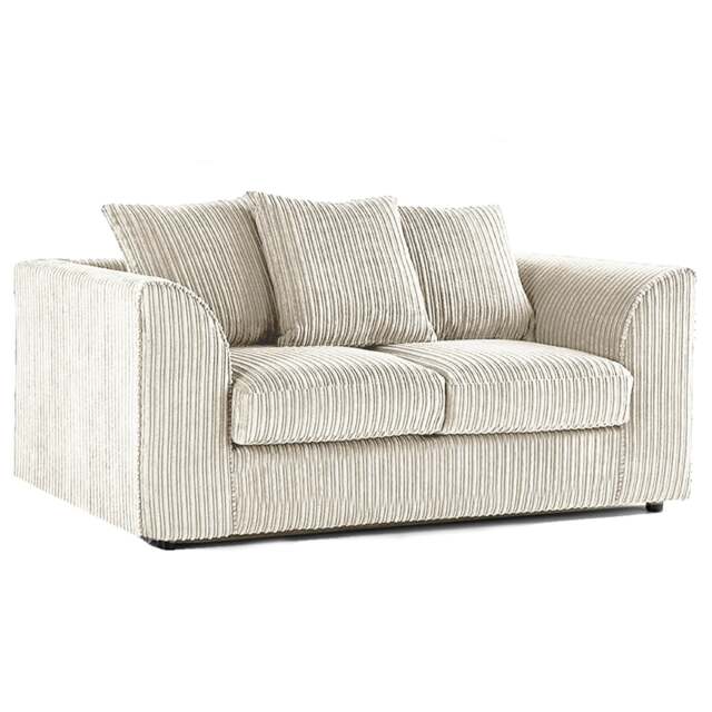 Rackhams Luxor Full Jumbo Cord 2 Seater - Scatter Back - Cream - image 1