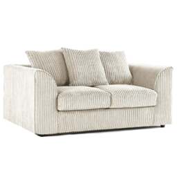 Rackhams Luxor Full Jumbo Cord 2 Seater - Scatter Back - Cream
