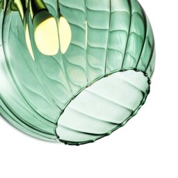 Rackhams Designer Chic Ceiling Light with Brushed Gold Base and Emerald Green Glass Shade - thumbnail 4