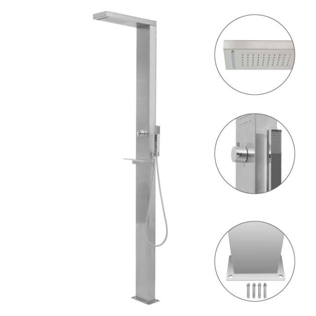 Rackhams Outdoor Shower Stainless Steel Square