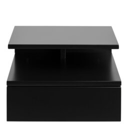 Rackhams Ashlan Bedside Table with 1 Drawer in Black - 1 - Black - Manufactured wood - thumbnail 2