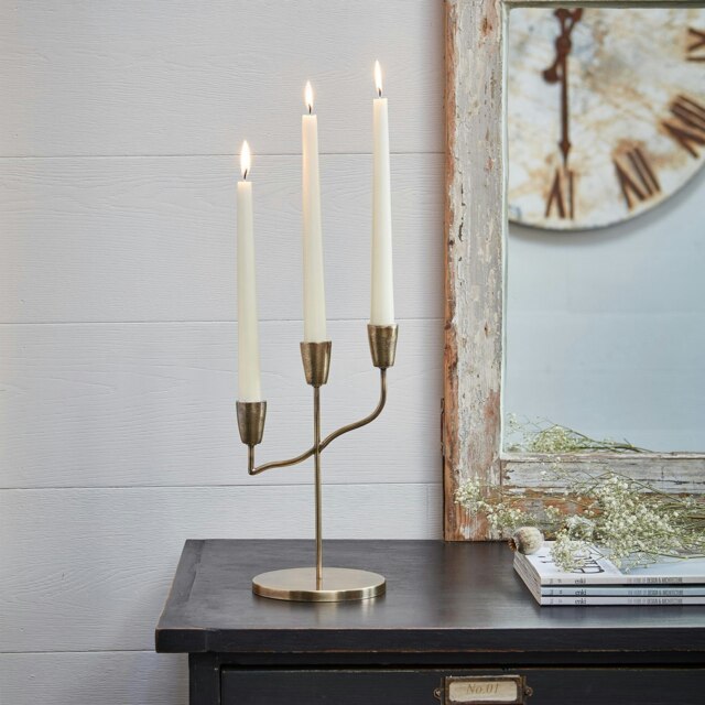 Rackhams Cast Taper Candle Holder Antique Brass - image 1