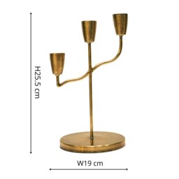 Rackhams Cast Taper Candle Holder Antique Brass - thumbnail 5
