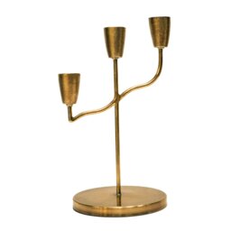 Rackhams Cast Taper Candle Holder Antique Brass - thumbnail 2