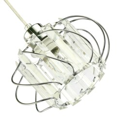 Rackhams Modern Pendant Lamp Shade with Clear Acrylic Rectangular Prims and Chrome Frame - thumbnail 3