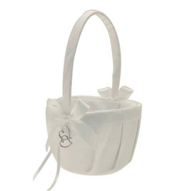 Rackhams Lux Diamante Flower Girl Basket Ivory