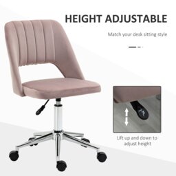 Rackhams Mid-Back Swivel Home Office Chair Scallop Computer Chair - Cream White - thumbnail 4