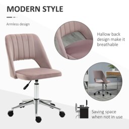 Rackhams Mid-Back Swivel Home Office Chair Scallop Computer Chair - Cream White - thumbnail 5