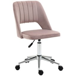 Rackhams Mid-Back Swivel Home Office Chair Scallop Computer Chair - Cream White - thumbnail 3