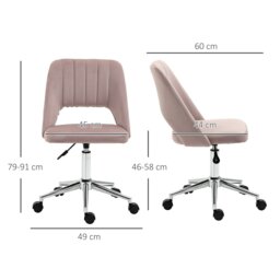 Rackhams Mid-Back Swivel Home Office Chair Scallop Computer Chair - Cream White - thumbnail 6