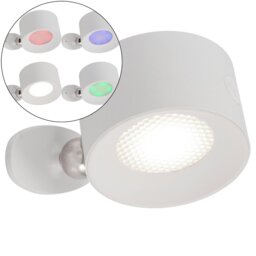 Rackhams Small White LED Colour Changing Rechargeable Remote Control Wall Light - thumbnail 2