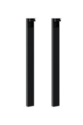 Rackhams 73cm / 28.74 inch 2Pcs Folding Black Metal Table Legs with Plastic Foot Pads Furniture Replacement Legs - Black - thumbnail 3