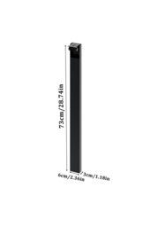 Rackhams 73cm / 28.74 inch 2Pcs Folding Black Metal Table Legs with Plastic Foot Pads Furniture Replacement Legs - Black - thumbnail 4