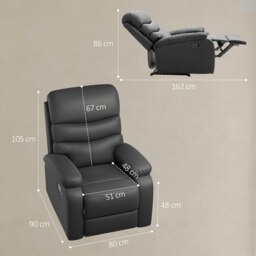 Rackhams Manual Recliner Chair Armchair for Living Room with Footrest - thumbnail 4