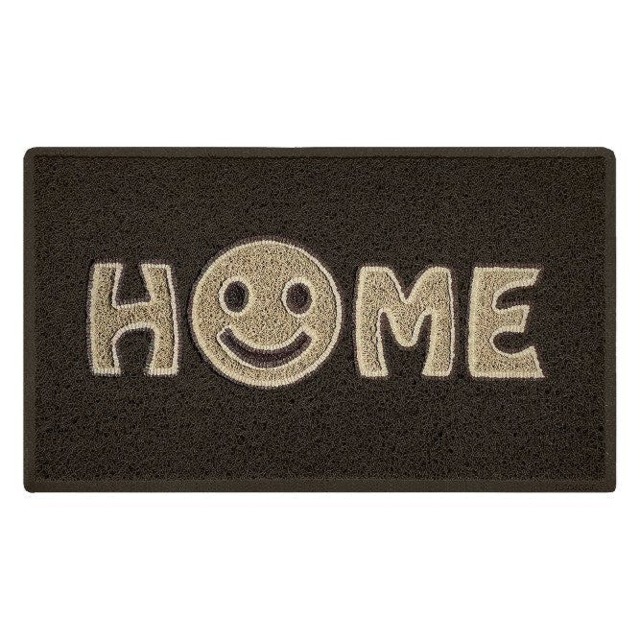 Rackhams Home Smile Inlay Embossed Doormat - Brown - image 1