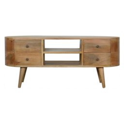 Rackhams Solid Wood Rounded Entertainment Unit - thumbnail 2