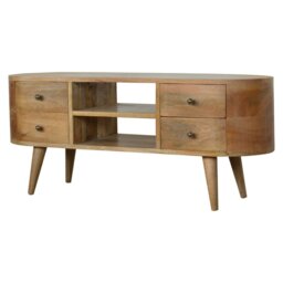 Rackhams Solid Wood Rounded Entertainment Unit - thumbnail 3