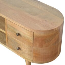 Rackhams Solid Wood Rounded Entertainment Unit - thumbnail 6