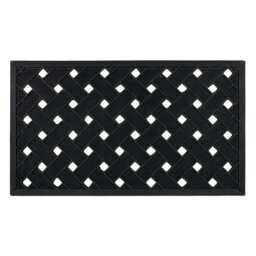 Rackhams Lattice Scraper Rubber Studs Doormat, 40x70cm, Black - thumbnail 2