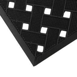 Rackhams Lattice Scraper Rubber Studs Doormat, 40x70cm, Black - thumbnail 3