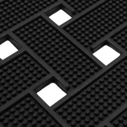 Rackhams Lattice Scraper Rubber Studs Doormat, 40x70cm, Black - thumbnail 5