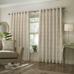 Rackhams Horto Eyelet Curtains - Natural - 66in x 90in - Natural - 100% Polyester - thumbnail 2