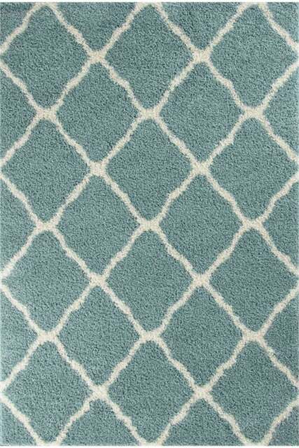 Rackhams Moroccan Duck Egg Blue Shaggy Rug - 750 - 60X110 cm - image 1