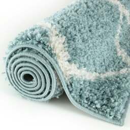 Rackhams Moroccan Duck Egg Blue Shaggy Rug - 750 - 60X110 cm - thumbnail 4