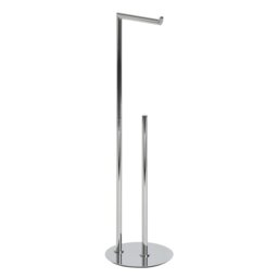 Rackhams Belgravia Chrome Freestanding Toilet Roll Holder & Spare Combination - thumbnail 3