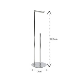 Rackhams Belgravia Chrome Freestanding Toilet Roll Holder & Spare Combination - thumbnail 2