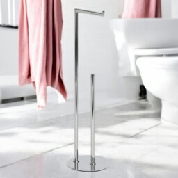 Rackhams Belgravia Chrome Freestanding Toilet Roll Holder & Spare Combination