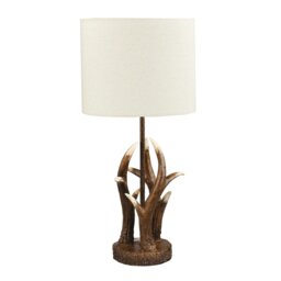 Rackhams Traditionally Designed Antler Resin Table Lamp Base in a Rustic Bronze Finish - thumbnail 3