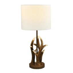 Rackhams Traditionally Designed Antler Resin Table Lamp Base in a Rustic Bronze Finish - thumbnail 4